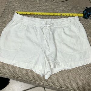 SOHO, New York & Company, white Street Linen Blend Shorts, Sz Laege